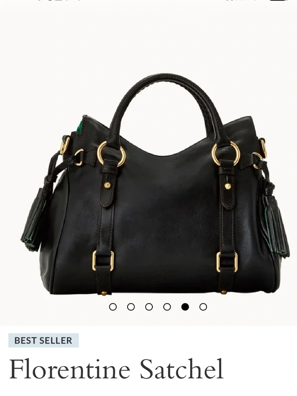 Dooney & Bourke Black Florentine Satchel (large) with Gold Hardware
